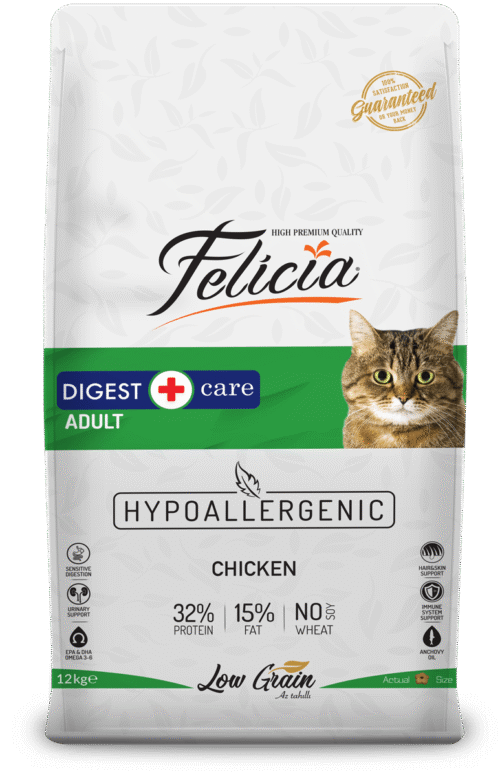 Felicia Az Tahıllı & HypoAllergenic Sindirim Sistemi Destekleyici Tavuk Etli Yetişkin Kedi Maması 2 kg