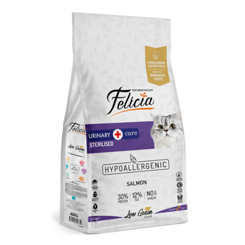 Felicia Az Tahıllı & HypoAllergenic Üriner Sistem Destekleyici Somonlu Kısırlaştırılmış Yetişkin Kedi Maması 12 kg
