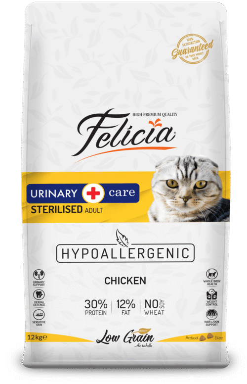 Felicia Az Tahıllı & HypoAllerjenik Üriner Sistem Destekleyici Tavuk Etli Kısırlaştırılmış Yetişkin Kedi Maması 2 kg