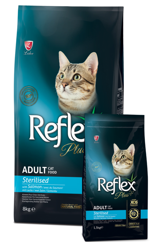 Reflex Plus Somonlu Kısırlaştırılmış Kedi Maması 1,5 kg, sterilize kediler için özel formül