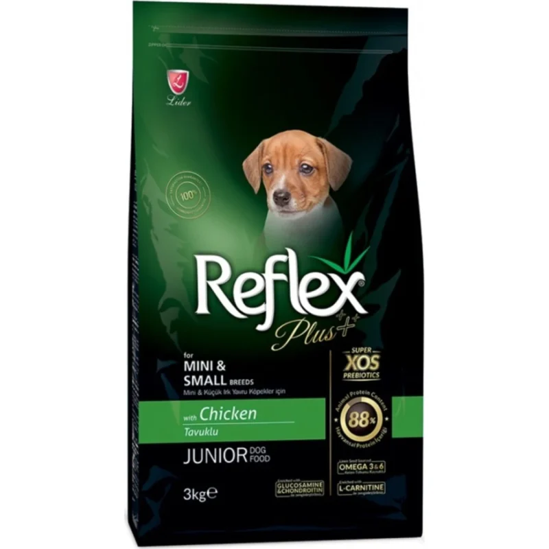 Reflex Plus Tavuklu Mini ve Küçük Irk Yavru Köpek Maması 3 kg paket görseli