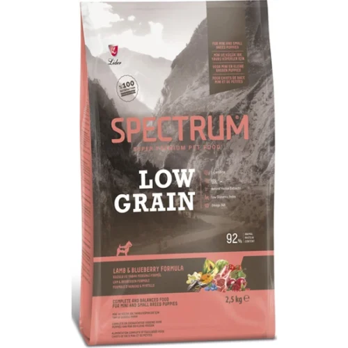 Spectrum Düşük Tahıllı Kuzulu ve Yaban Mersinli Mini ve Küçük Irk Yavru Köpek Maması 2,5 kg