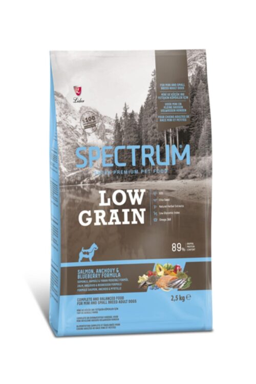 Spectrum Düşük Tahıllı Somonlu, Hamsili ve Yaban Mersinli Mini ve Küçük Irk Yetişkin Köpek Maması 2,5 kg