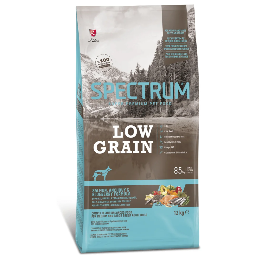 Spectrum Düşük Tahıllı Somonlu, Hamsili ve Yaban Mersinli Orta ve Büyük Irk Yetişkin Köpek Maması 12 kg Köpek Spectrum Düşük Tahıllı Somonlu, Hamsili ve Yaban Mersinli Orta ve Büyük Irk Yetişkin Köpek Maması 12 kg - Görsel 1