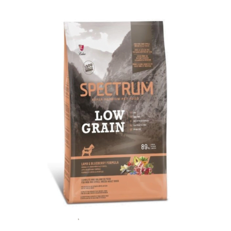 Spectrum Düşük Tahıllı Kuzulu ve Yaban Mersinli Mini ve Küçük Irk Yetişkin Köpek Maması 8 kg