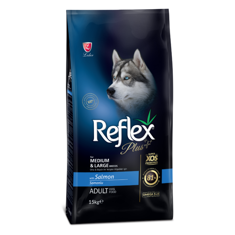Reflex Plus Somonlu Orta ve Büyük Irk Yetişkin Köpek Maması 15 kg