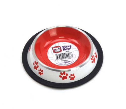 Playfull Renkli Desenli Çelik Mama ve Su Kabı 8 Oz (225 mL)