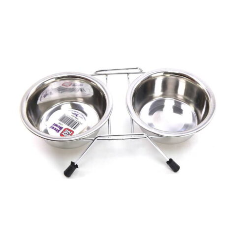 Playfull Krom Kaplı Çiftli Mama Kabı 565 mL