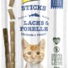 GimCat Sticks Tahılsız Ödül Çubuğu 4 x 5 g - Somon ve Morina Balıklı