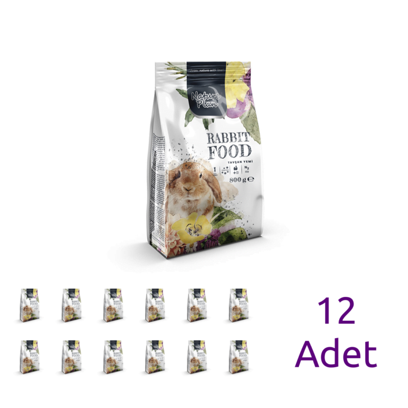 Nature Plan Tavşan Yemi 800 g (12’li)