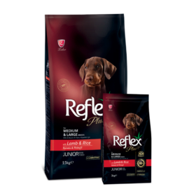 Reflex Plus Kuzu Etli Orta ve Büyük Irk Yavru Köpek Maması 15 kg