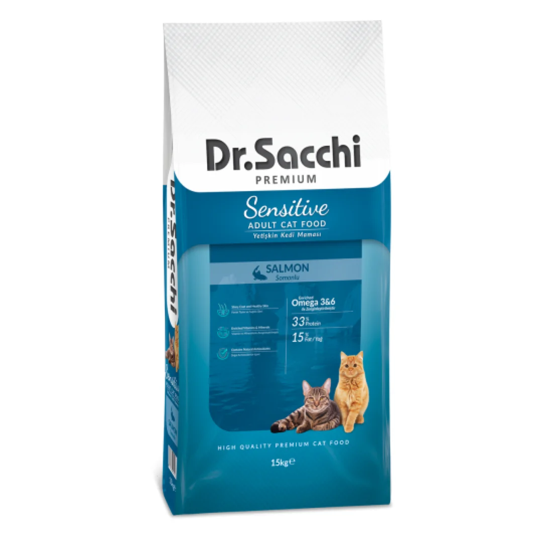 Dr. Sacchi Premium Sensitive Somonlu Yetişkin Kedi Maması 15 kg Kedi Dr. Sacchi Premium Sensitive Somonlu Yetişkin Kedi Maması 15 kg - Görsel 1