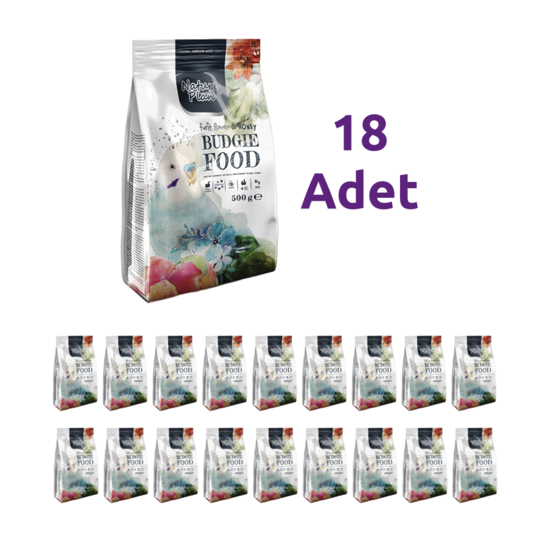 Nature Plan Meyve Aromalı ve Ballı Muhabbet Kuşu Yemi 500 g (18’li)