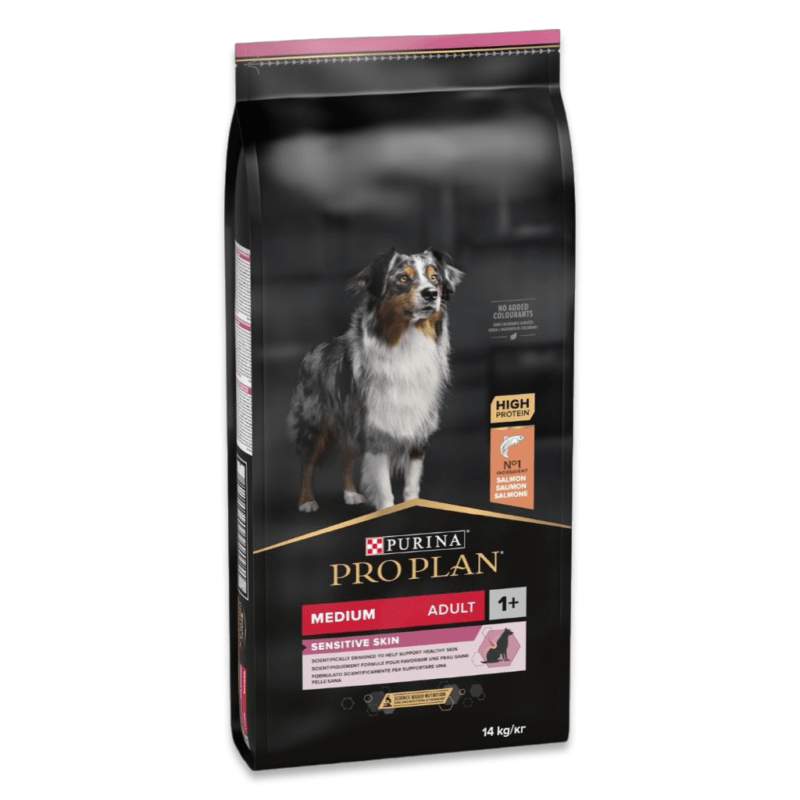 PRO PLAN® Medium Adult Sensitive Skin Kuru Köpek Maması, Zengin Somon İçeriği 14 kg