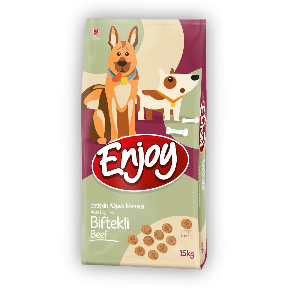 Enjoy Biftekli Yetişkin K&ouml;pek Maması 15 kg