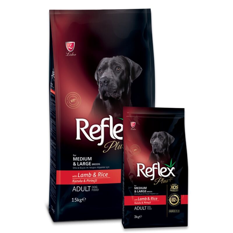 Reflex Plus Kuzu Etli Orta ve Büyük Irk Yetişkin Köpek Maması 15 kg