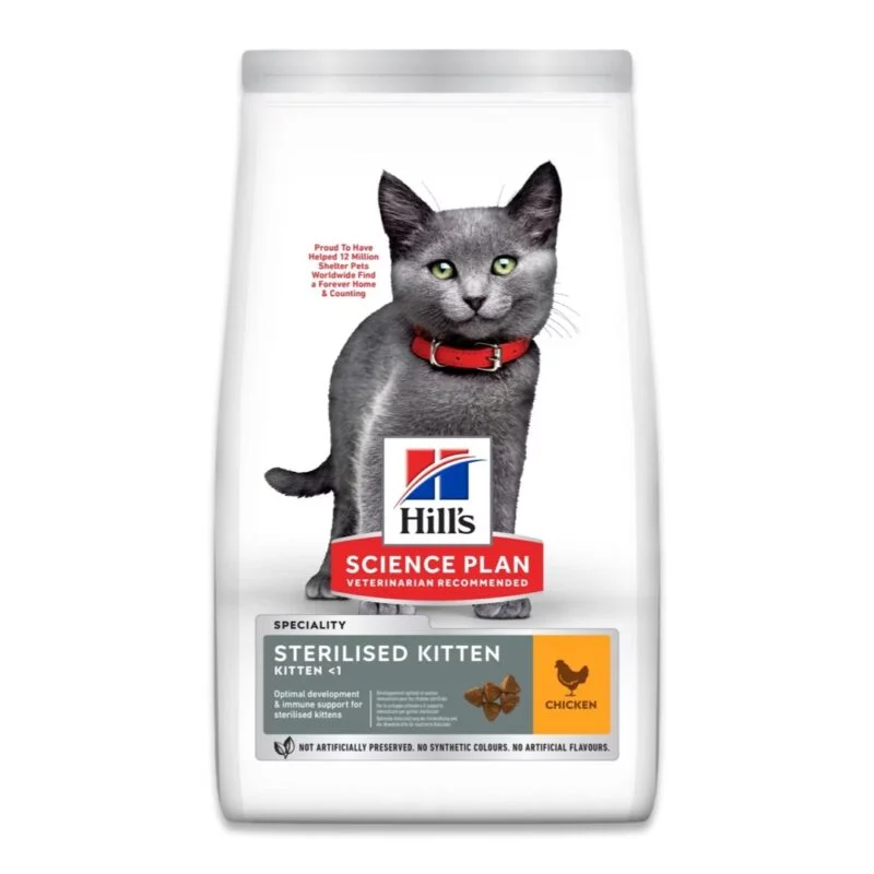 Hill's Sterilised Kitten tavuklu kısırlaştırılmış yavru kedi maması 1,5 kg ambalaj görseli
