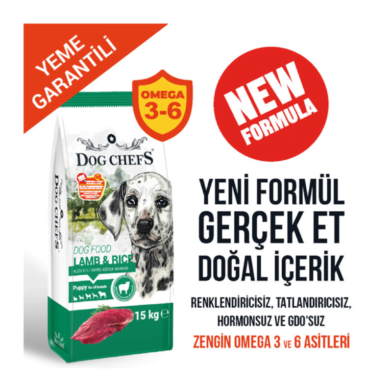 Dog Chefs’ Kuzu Etli Yavru Köpek Maması 15 kg
