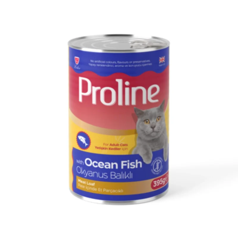 Proline Okyanus Balıklı Pate İçinde Et Parçacıklı Konserve Kedi Maması 395 g