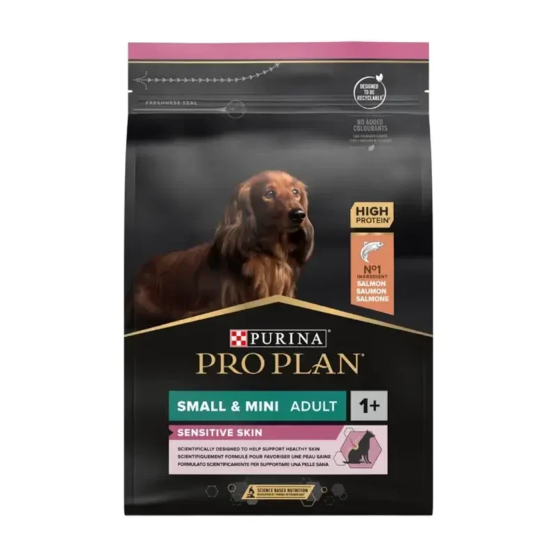 PRO PLAN® Small&Mini Adult Sensitive Skin Kuru Köpek Maması, Zengin Somon İçeriği 3 kg