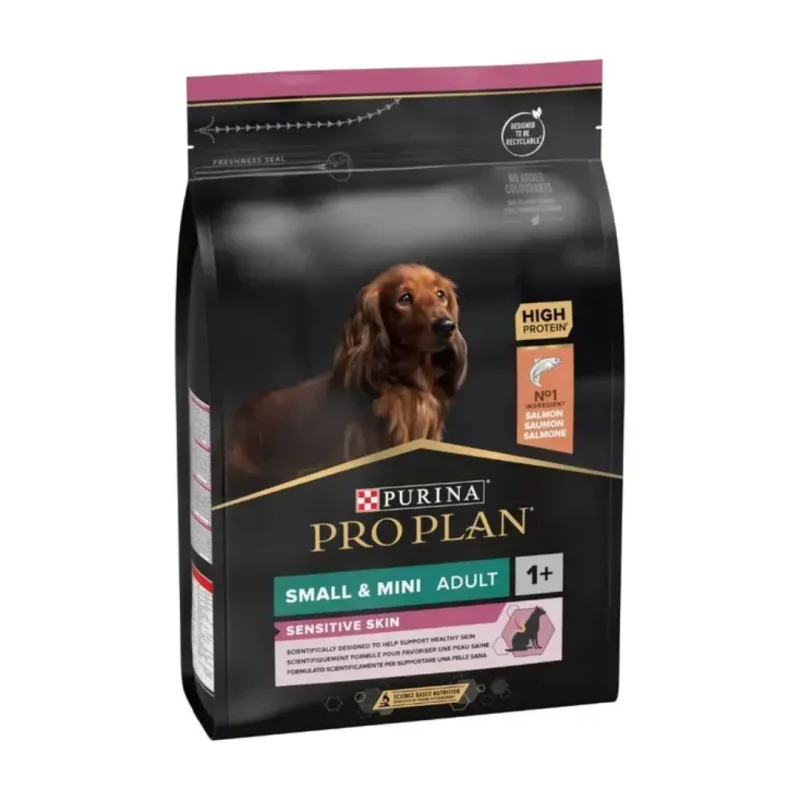 PRO PLAN® Small&Mini Adult Sensitive Skin Kuru Köpek Maması, Zengin Somon İçeriği 3 kg