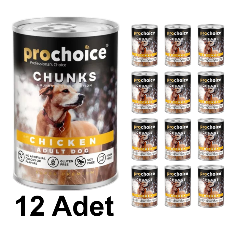 Prochoice Gravy Et Parçacıklı Yetişkin Köpek Maması 400 g – Tavuk Etli (12’li)