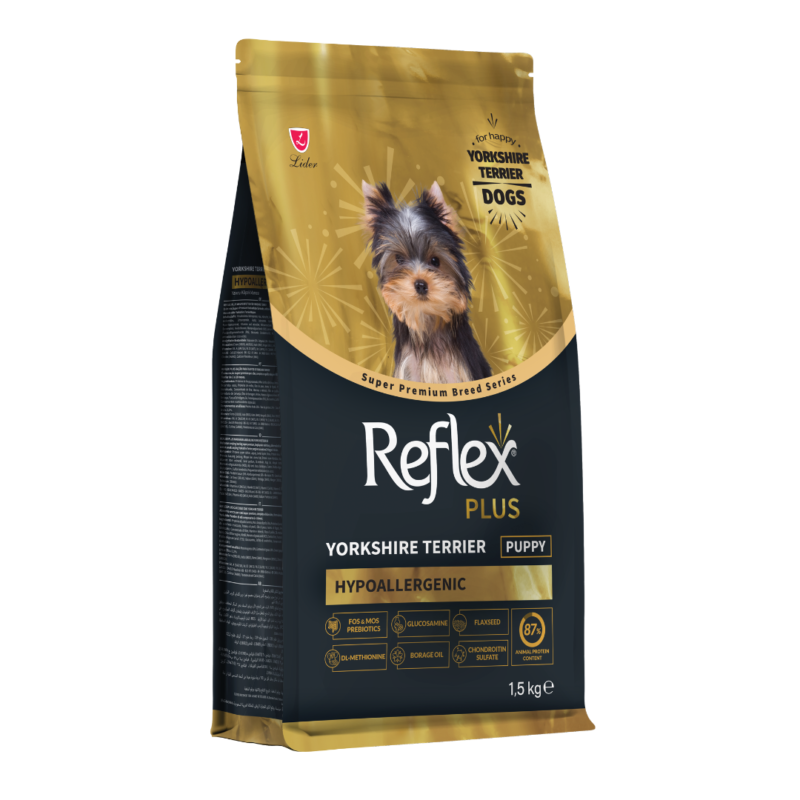 Reflex Plus Yorkshire Terrier yavru köpek maması 1,5 kg, küçük ırk yavrular için özel formül