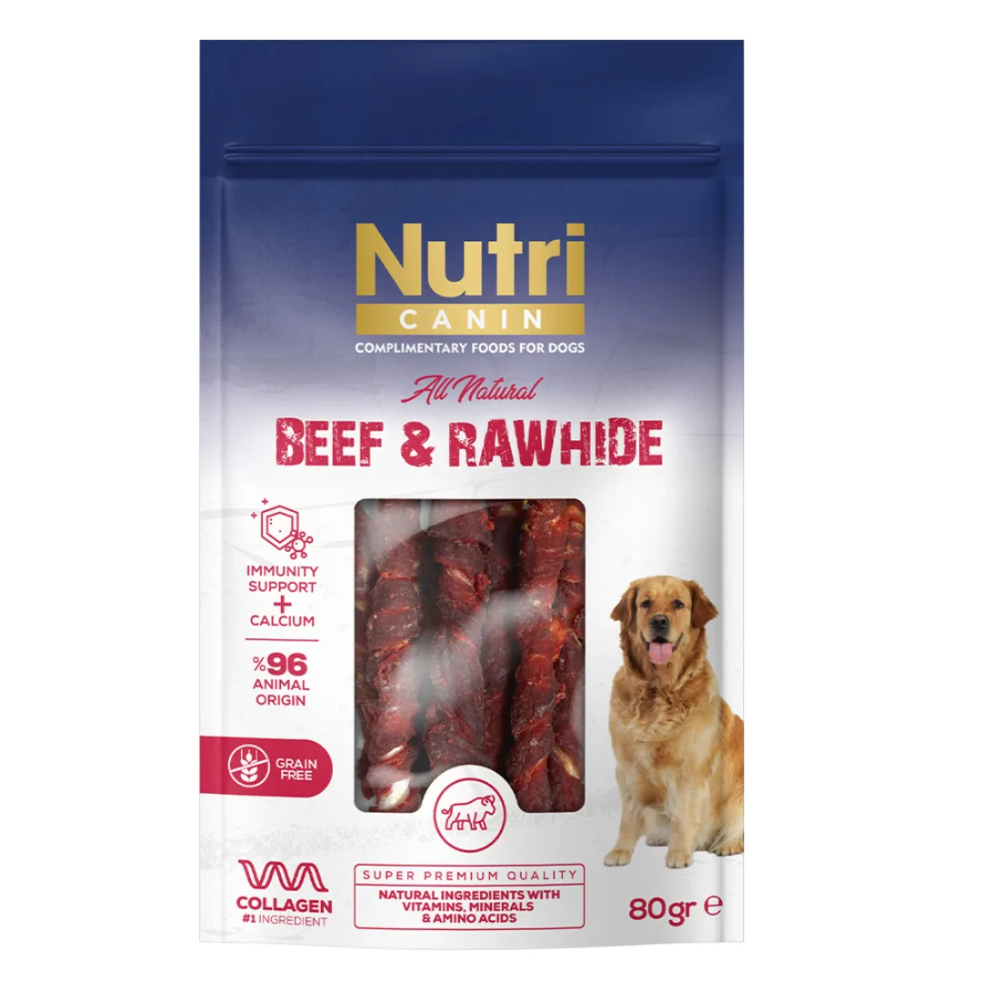 Nutri Canin Rawhide Snack Sığır Etli 80 g Köpek Nutri Canin Rawhide Snack Sığır Etli 80g köpek çiğneme ödülü