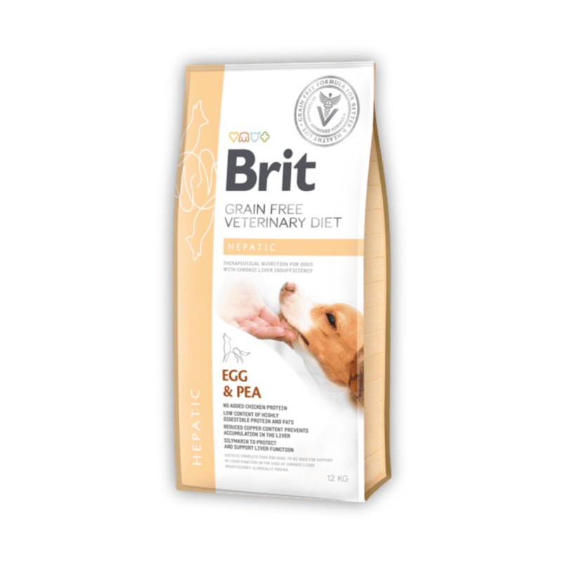 Brit Veterinary Diet Hepatic Yumurta ve Bezelyeli Yetişkin Köpek Maması 12 kg