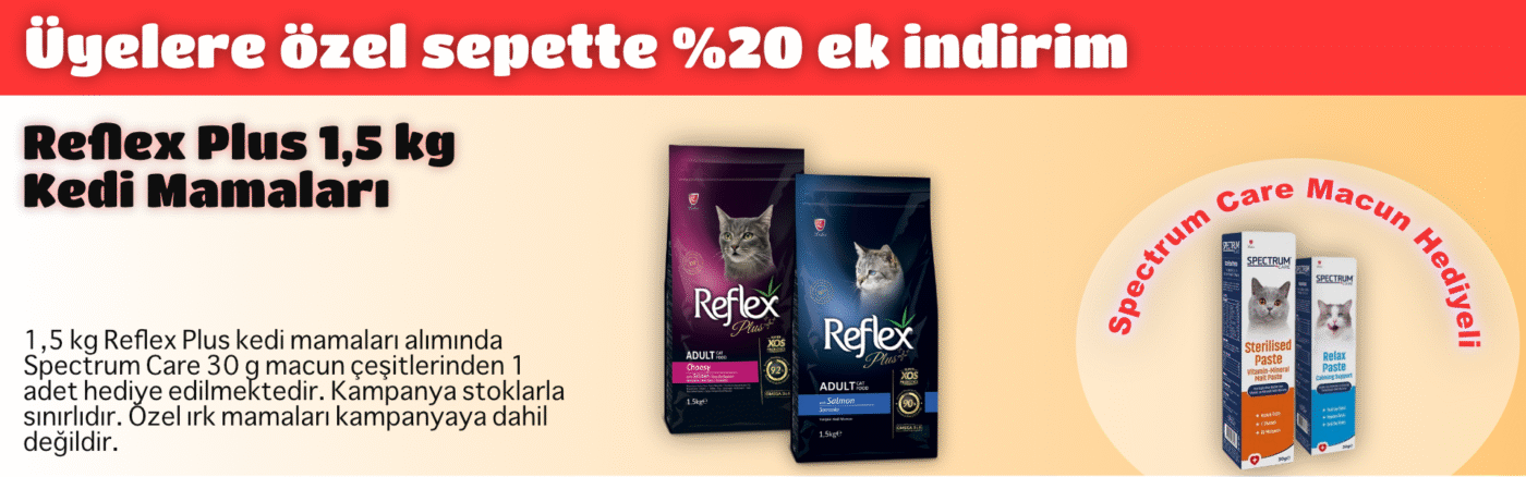 Reflex Plus 1,5 kg mamalar üyelere özel %20 indrimli -- Macun hediyeli