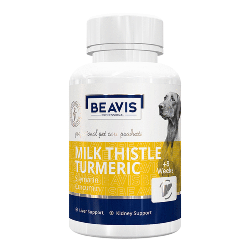 Beavis Milk Thistle Turmeric büyük ırk köpekler için karaciğer böbrek sağlığı destekleyici çiğneme tableti 90 adet