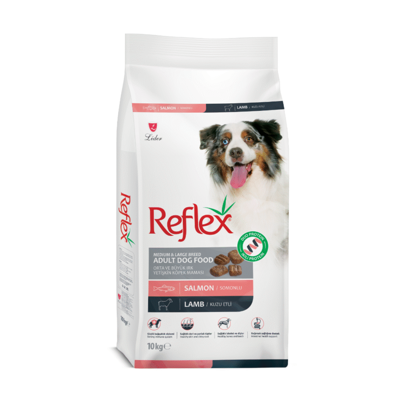 Reflex Duo Protein Somonlu & Kuzu Etli Orta ve B&uuml;y&uuml;k Irk Yetişkin K&ouml;pek Maması 10 kg