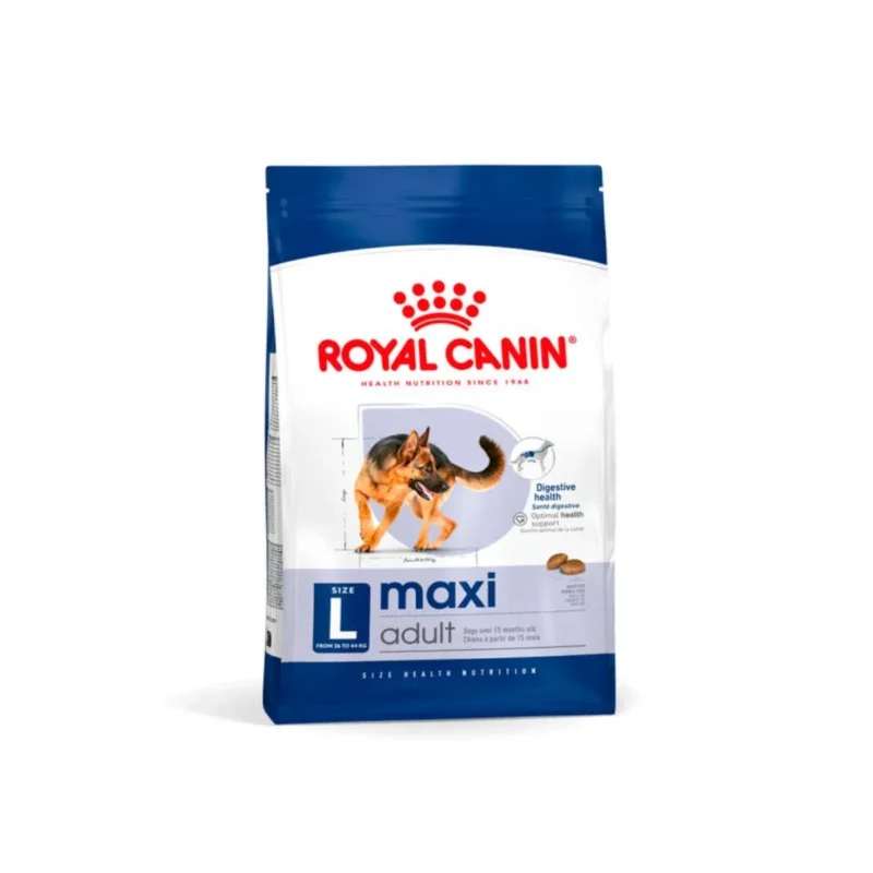 Royal Canin Maxi 15 kg büyük ırk yetişkin köpek maması, sindirim sağlığı ve eklem desteği sağlar.