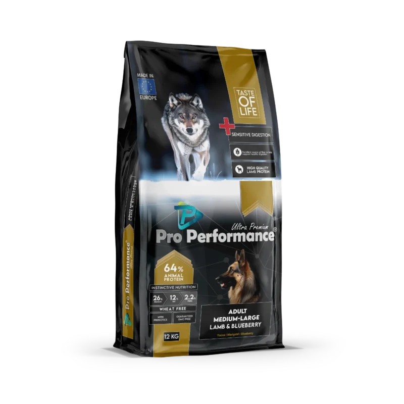 Pro Performance M/L Lamb 12 kg köpek maması, orta ve büyük ırk köpekler için kuzu etli performans köpek maması