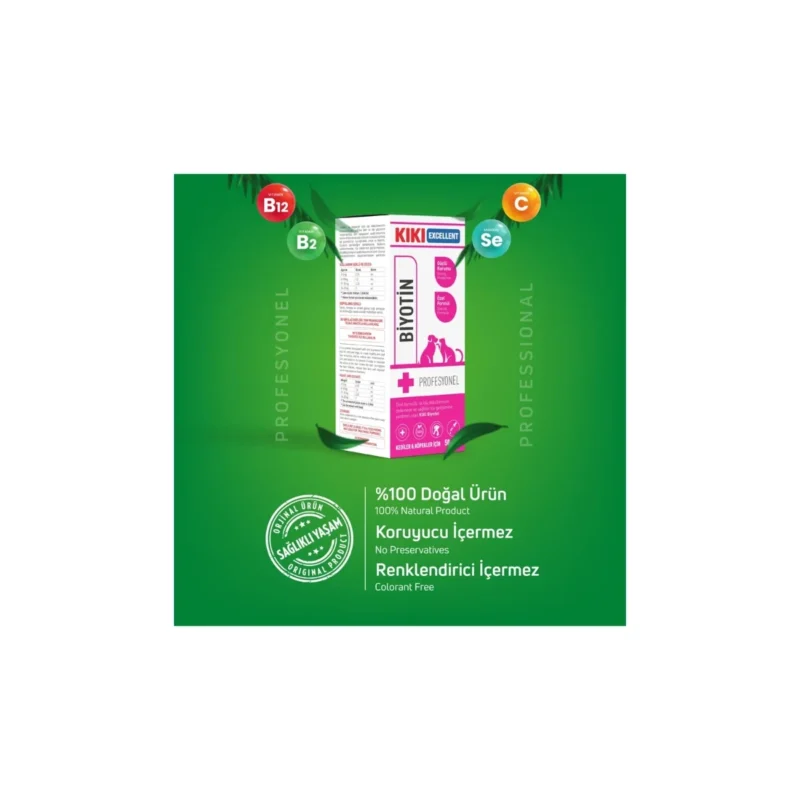 KIKI Excellent Biyotin 50 mL kedi ve köpekler için sağlıklı tüy ve deri desteği