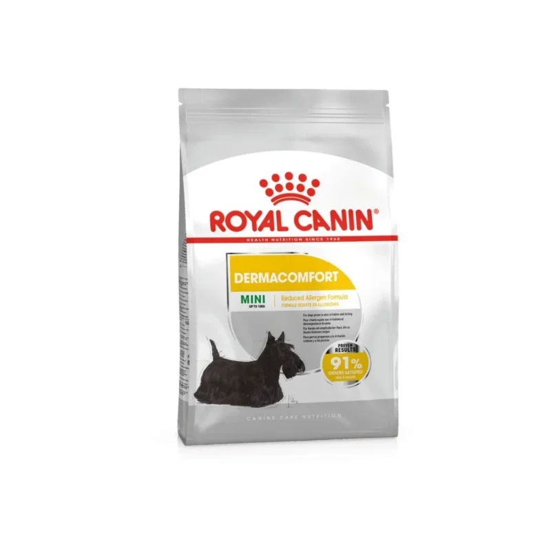 Royal Canin Mini Dermacomfort 3 kg küçük ırk yetişkin köpekler için deri sağlığını destekleyen köpek maması