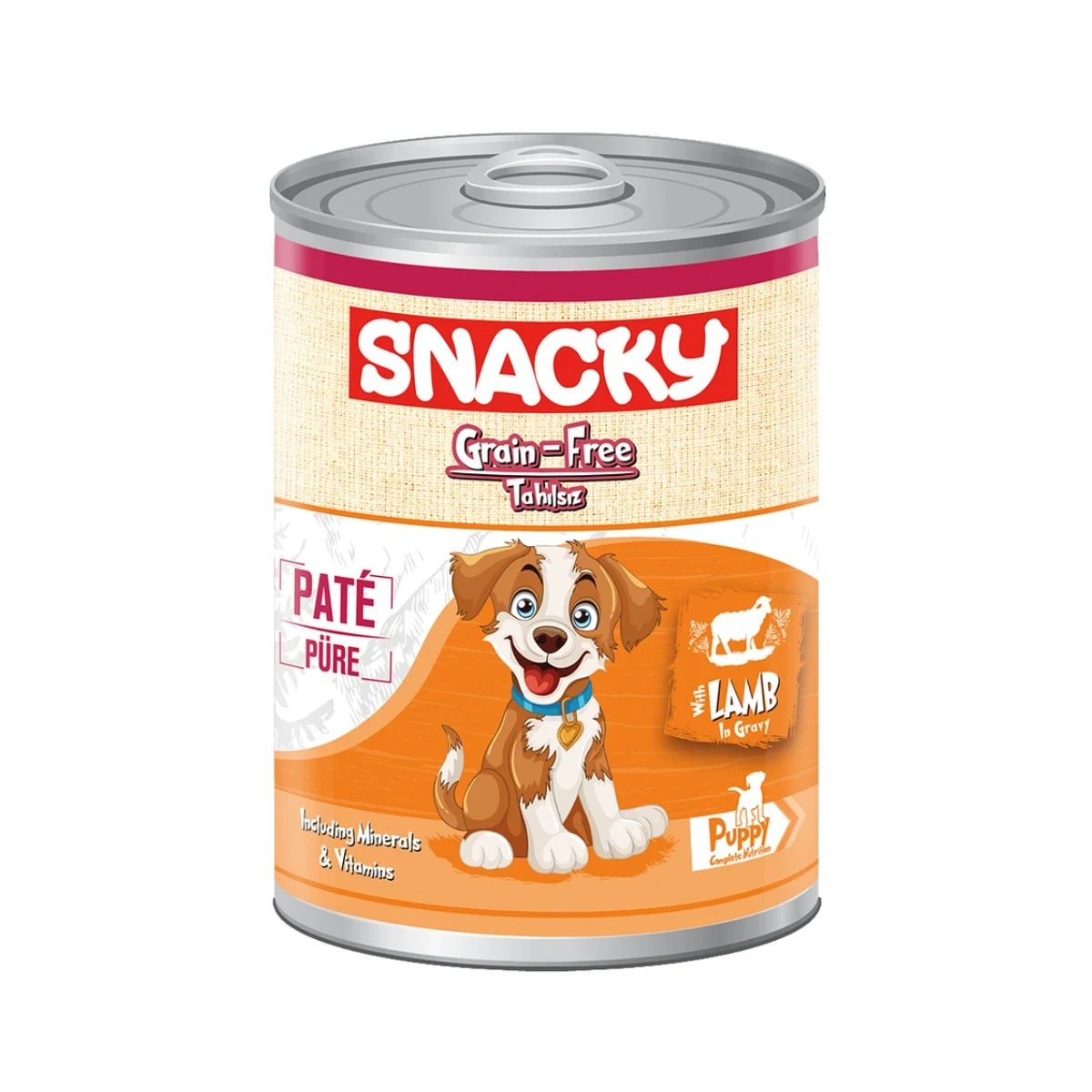 Snacky Parça Kuzu Etli Yavru Köpek Yaş Mama 400 g Köpek Snacky parça kuzu etli yavru köpek yaş mama 400 g, protein açısından zengin besleyici köpek maması