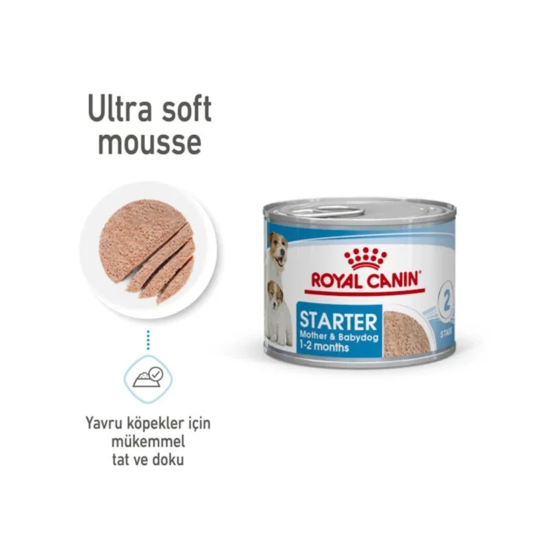 Royal Canin Starter Mousse anne ve yavru köpek için besin değerleri ve içerik bilgileri tablosu