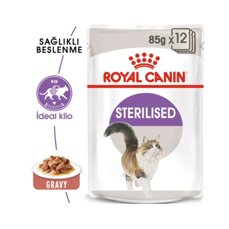 Royal Canin Sterilised Gravy kısırlaştırılmış kedi maması soslu 85 g ambalaj görünümü