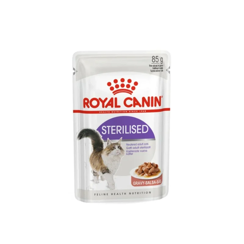 Royal Canin Sterilised Gravy kısırlaştırılmış kediler için soslu yaş mama 85 g küçük poşet ambalaj