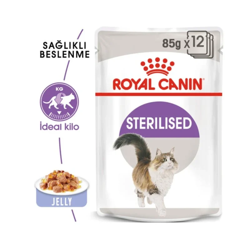 Royal Canin Sterilised Jelly 85g kısırlaştırılmış kedi maması jöleli içerik yakın çekim