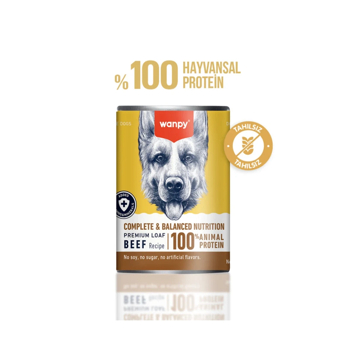 Wanpy Tahılsız Köpek %100 Gerçek Et Biftekli Konserve 375 gr Köpek Wanpy Tahılsız Köpek Konservesi 0 Gerçek Biftekli 375 gr - Doğal ve Sağlıklı Köpek Maması