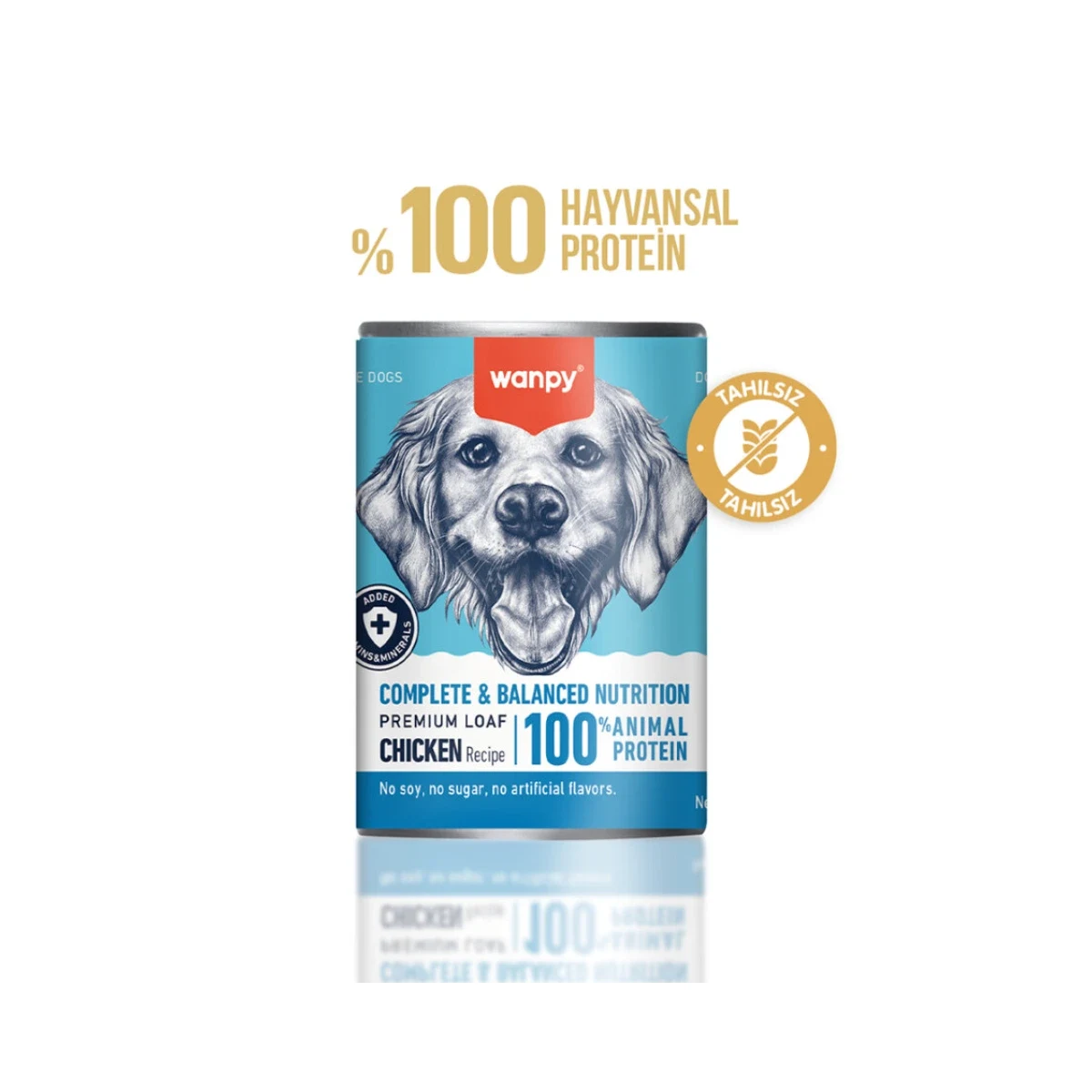 Wanpy Tahılsız Köpek %100 Gerçek Et Tavuklu Konserve 375 g Köpek Wanpy Tahılsız Köpek Konservesi 0 Gerçek Tavuk Eti 375g - Doğal ve Besleyici Köpek Maması