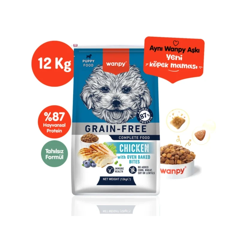 Wanpy yavru köpek maması 12 kg büyük boy ekonomik paket, sağlıklı gelişim için dengeli beslenme
