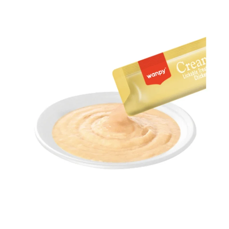 Wanpy Tavuklu Krema Kedi Ödülü 25x14 g tekli paket yakın çekim