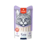 Wanpy ton balıklı ve yengeçli krema kedi ödülü, 25 adet 14 g'lık pratik paket, lezzetli sıvı atıştırmalık.