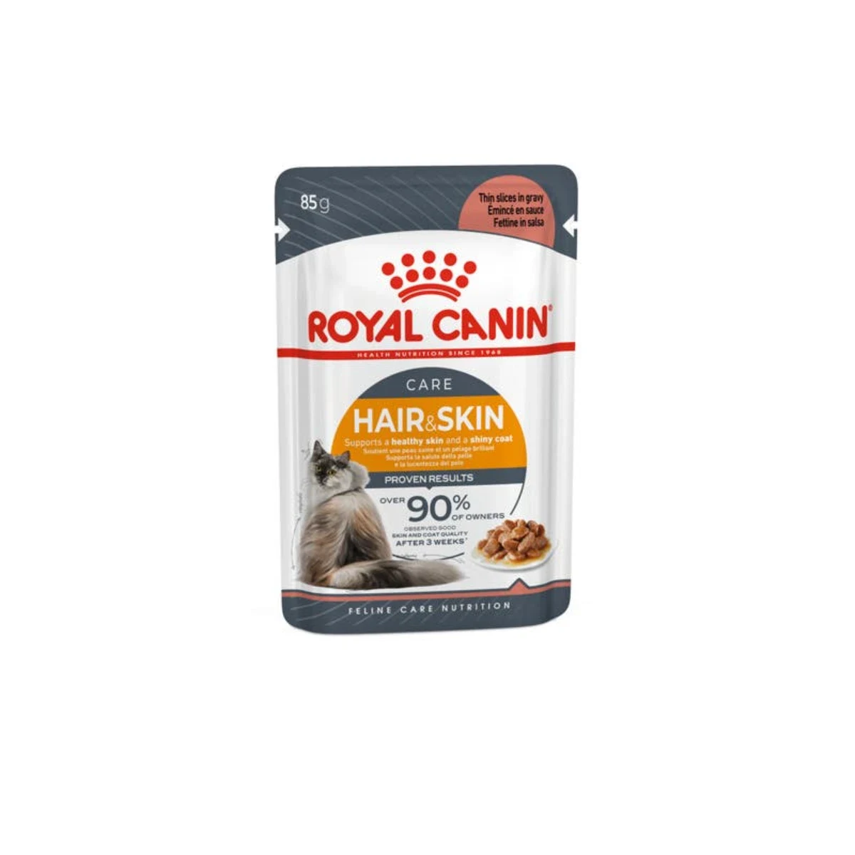 Royal Canin Hair and Skin Gravy Kedi Yaş Maması 85 gr Kedi Royal Canin Hair and Skin Gravy 85 gr kedi yaş maması, tüy ve deri sağlığını destekler.