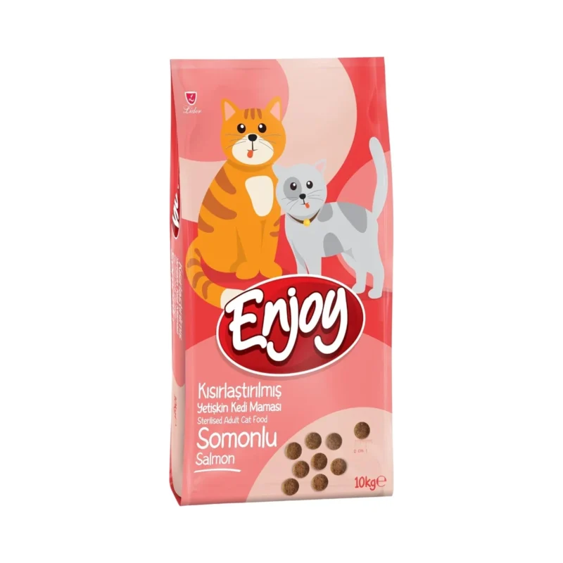 Enjoy somonlu hamsili kısırlaştırılmış yetişkin kedi maması 10 kg büyük boy ekonomik paket