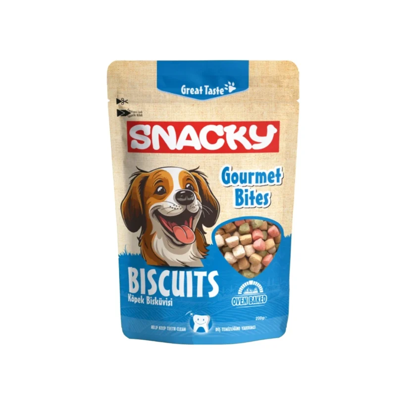 Snacky Bisküvi Gourmet Bites 200g – Dişleri Temizleyen Fırında Pişmiş Bisküvi