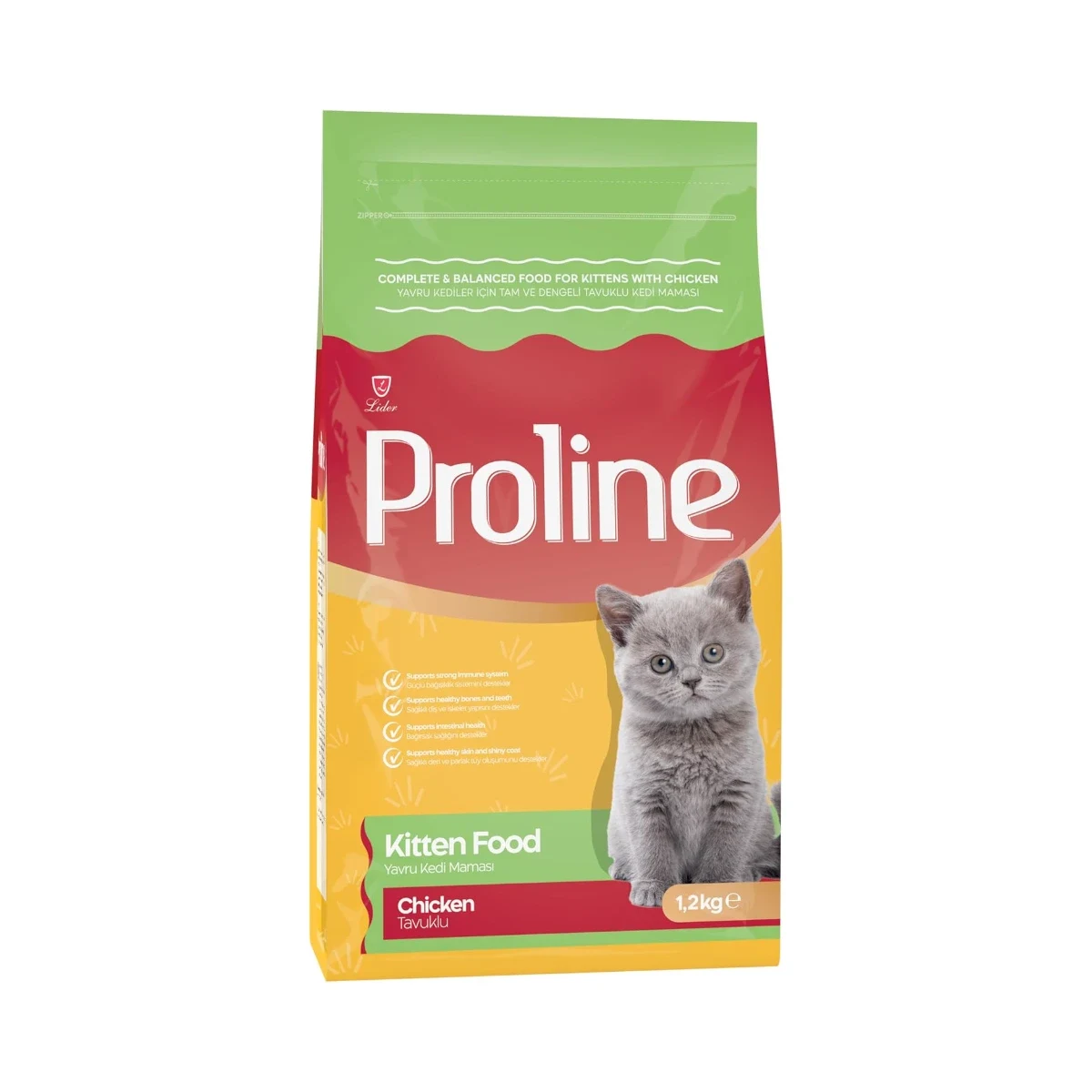 Proline Tavuklu Yavru Kedi Maması 1,2 kg Kedi Proline tavuklu yavru kedi maması 1,2 kg, yavru kediler için besin değeri yüksek kuru mama